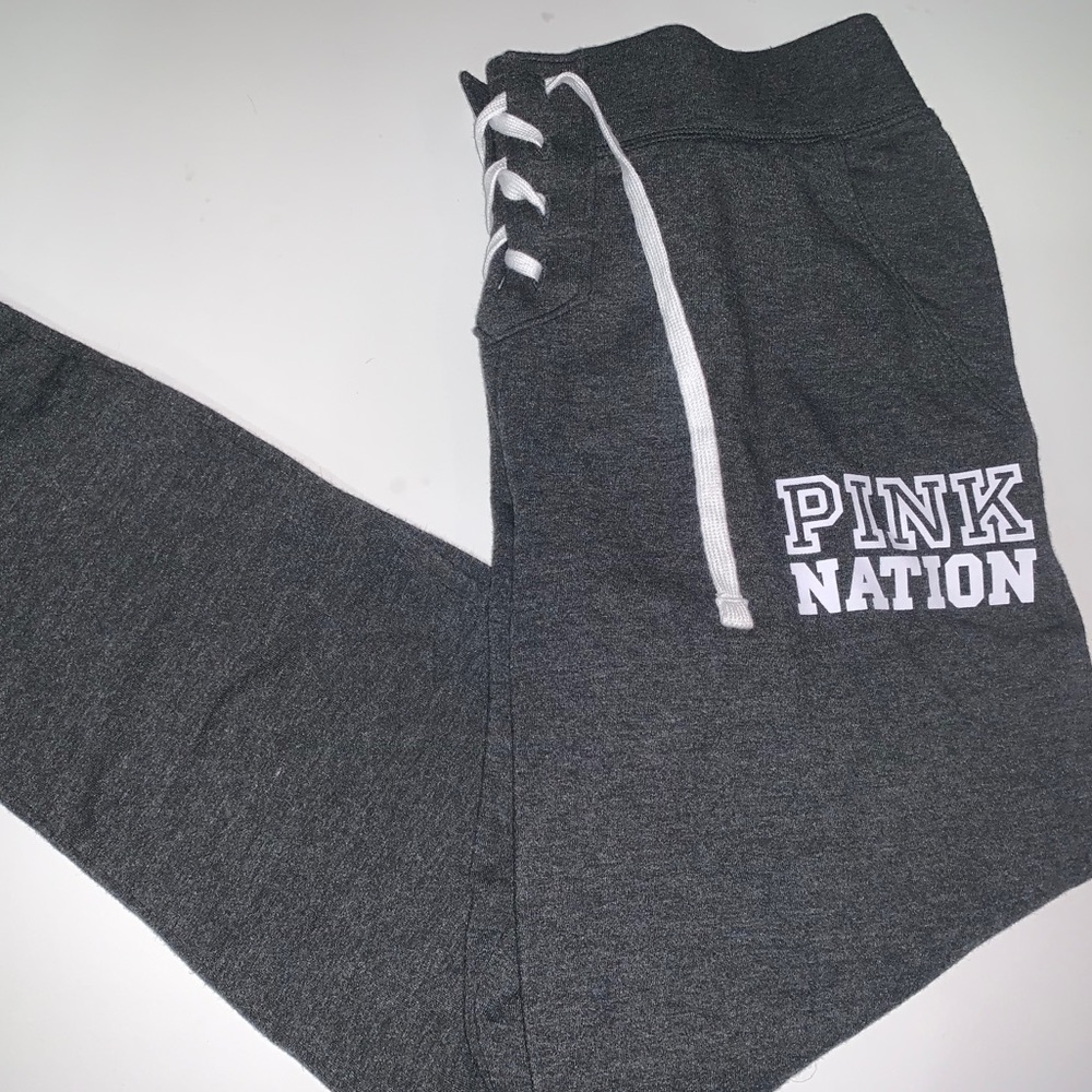 Victoria Secret Gray Lace Up Sweats